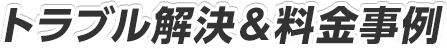 トラブル解決&料金事例